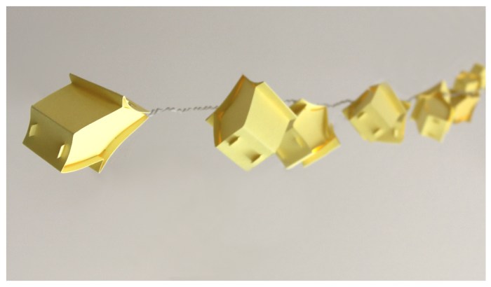 mariekedijkers - papieren huisjes lichtsnoer 15w